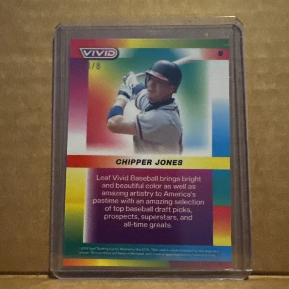 2023 Leaf Vivid Chipper Jones Red Mojo # 8/8 eBay 1/1 🔥 - Image 2 of 3