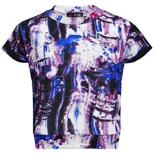 Kids Girls Pink Crop Top Tie Dye Printed Summer Trendy Fashion top Tees 7-13Yr