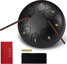 Steel Tongue Drum Musical Instruments 6 Inch 8 Notes Gifts for Family Friends