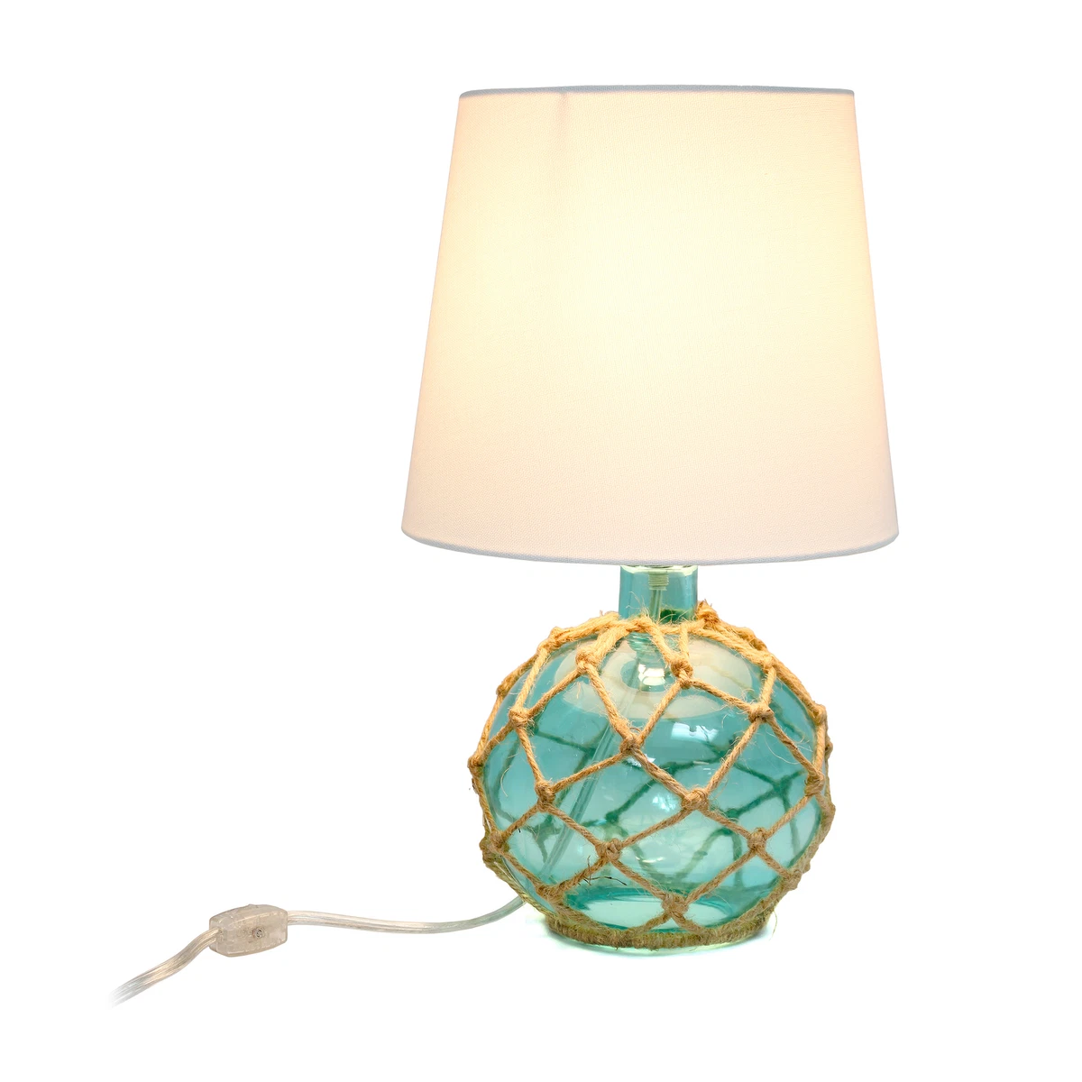 Elegant Designs Buoy Rope Nautical Netted Coastal Ocean Sea Glass