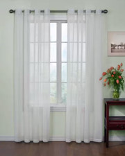Curtain Fresh Curtainfresh White Solid 59 in. W x 95 in. L Sheer Grommet Panel