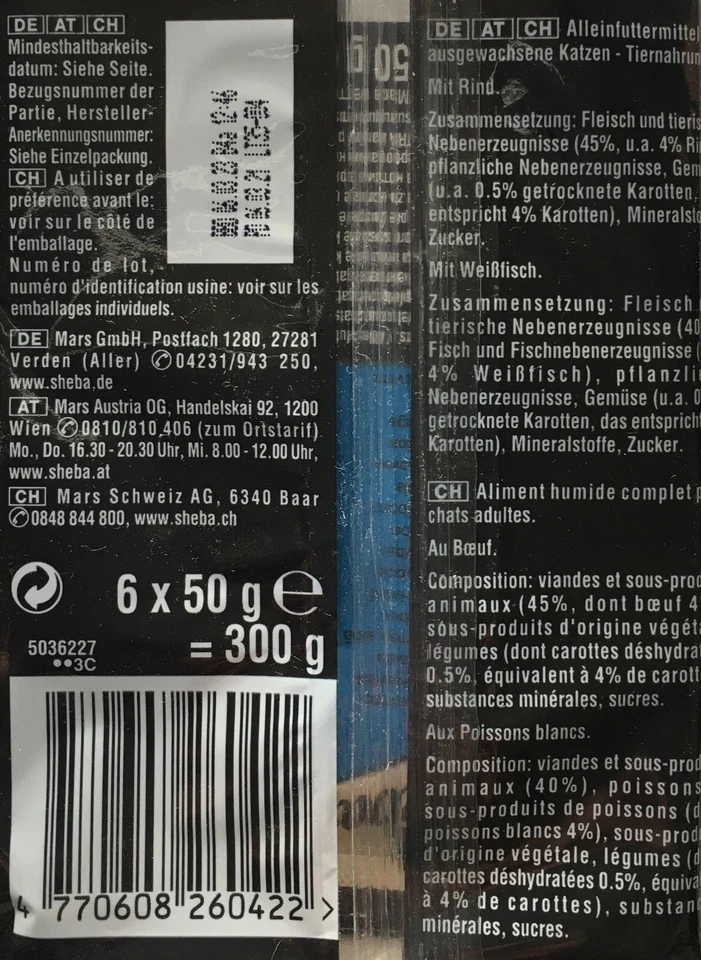 Sheba Fresh Cuisine Taste of Paris mit Rind (6x 50g) 300 g Packung 6er Pack - Bild 3 von 4