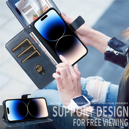 For iPhone 16 15 14 13 12 11 Pro Max XR 8 7 Plus Leather Wallet Case Flip Cover - Picture 38 of 81