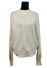 Elodie Size XL Ivory Cream Chunky Neck Balloon Sleeve Pullover Sweater NWT