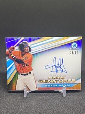 2022 Bowman Chrome Aeverson Arteaga Prime Chrome Signature Auto 08/50 PCS-AAT