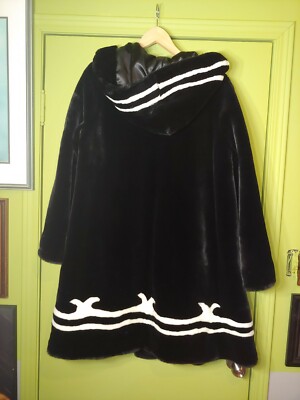 Modacrylic Fur Jacket women's high quality perfect condition whale tail design L