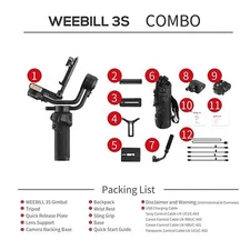 Zhiyun Weebill 3S Combo Kit 3-Axis Gimbal Stabilizer for Mirrorless Cameras DSLR