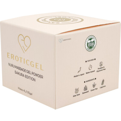 Eroticgel Nuru Massage Gel Powder SAKURA 40g mit Aloe Vera & Grünem Tee, 4L Gel