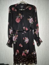Adrianna Papell Size 12 Floral Dress Ruffles