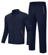 Men's Fleece Sweat Track Suits 2 Piece Set Winter Warm Up Athletic Jogging Tr...