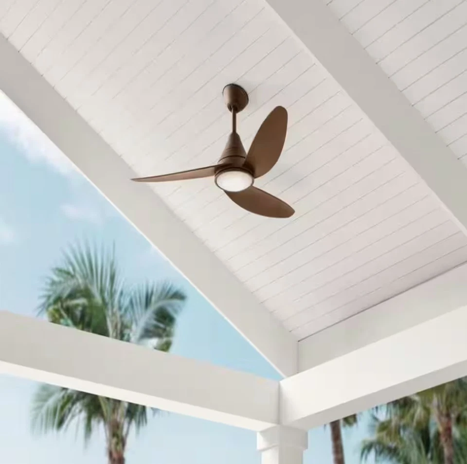 Hampton Bay Brigo 48" Indoor/Outdoor Flat Bronze Modern Ceiling Fan with Remote - Image 2 of 4