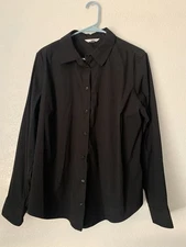 Time And Tru Women’s Black Long Sleeve Buttoned Shirt Size XL 16-18