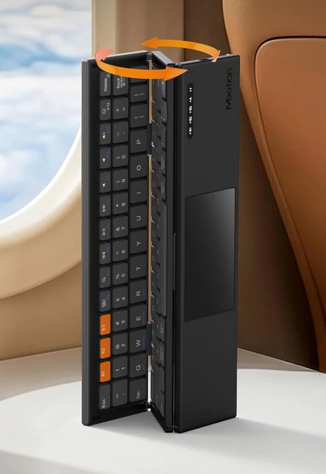 Foldable Bluetooth Keyboard with Trackpad - Unique Horizontial Folding - Image 2 of 4