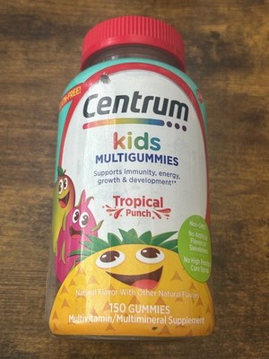 Centrum Kids Multivitamin Gummies, 150 Tropical Punch Nautral Flavors EXP 7/2026