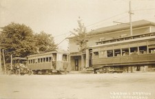 Real Photo Landing NJ Lake Hopatcong Trolley Station Harris Postcard ca 1911