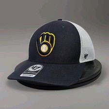 Milwaukee Brewers 47 Trucker Snapback Adjustable Blue Hat Genuine MLB Cap New