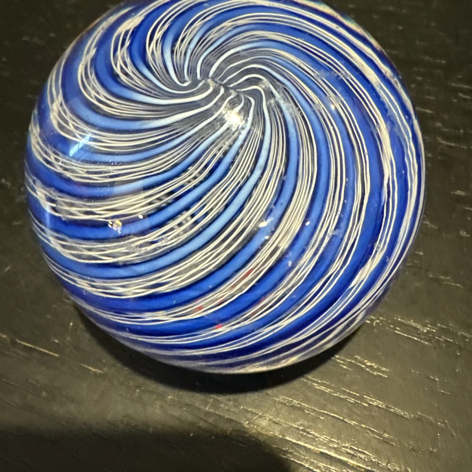 "Pisapapeles de cristal de Murano genuino azul blanco remolino Vetro Artistico 042 etiqueta 2""" Foto 3 de 4