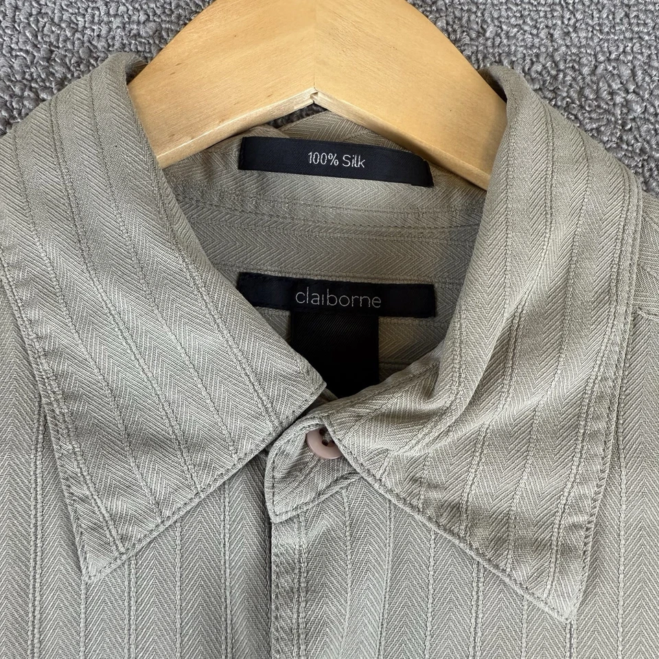 Camisa de seda para hombre Liz Claiborne talla L mate seda ropa de vacaciones ropa de resort suave Foto 2 de 4