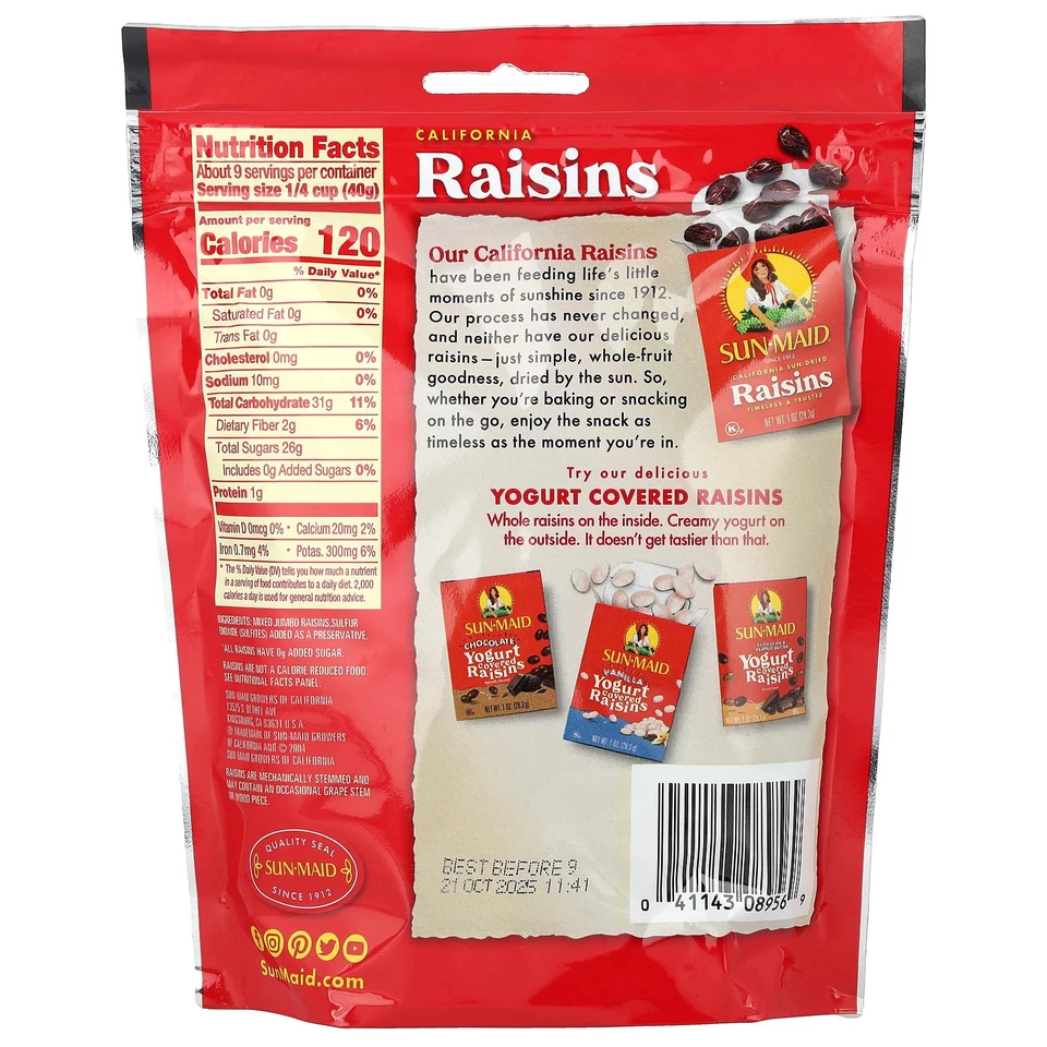 California Mixed Jumbo Raisins, 12 oz (340 g) - Image 2 of 2
