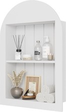 14''x18'' Recessed Medicine Cabinet Solid Wood Wall Niche White