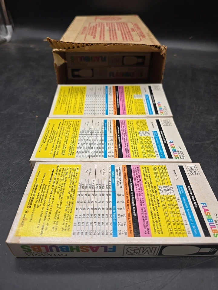 Sylvania 蓝点透明相机闪光灯灯泡 M3 NOS 复古全盒 12 盒  — 第 3/4 张图片