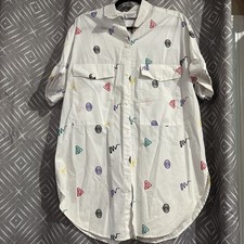 Vintage CST Abstract Print Short Sleeve Button-Up Shirt | Made in USA - Size 2XL