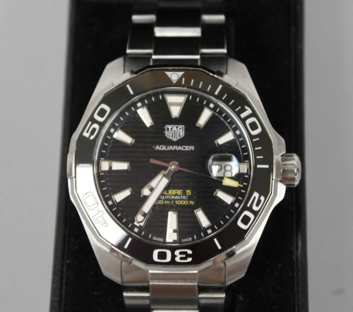 TAG Heuer Aquaracer Calibre 5 Automatic 300m Black Dial  WAY201A.BA0927
