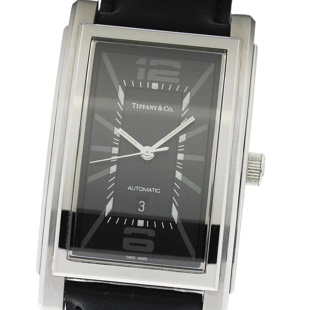 Tiffany & Co. Stainless Steel Band Rectangle Wristwatches for sale