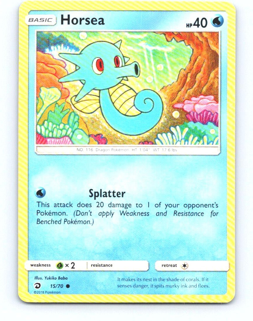 Horsea 15/70 Common Dragon Majesty Pokemon Near Mint