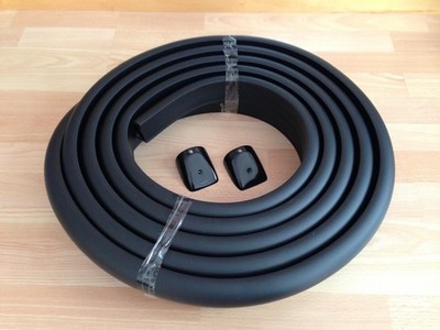 Boot D Fender Reibriemen 50mm PVC schwarz 10 Meter Rolle & 2 Stück Endkappen