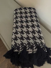 Mark and Graham ITALIAN HOUNDSTOOTH TASSEL THROW BLANKET