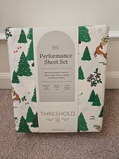 Threshold 400 Thread Count Holiday Performance Sheet Set FULL Winter Scene NEW
