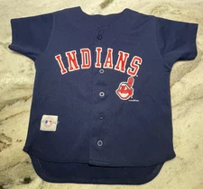 Vintage Cleveland Indians Jersey MLB Baseball Y2K 2000 5 Youth Mighty Mac Sports