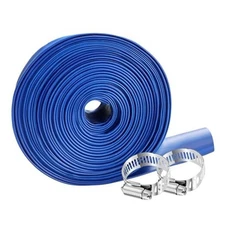 PVC HOSE Pool Backwash Hose, Heavy Duty Reinforced Blue PVC Lay 1-1/2"*50ft