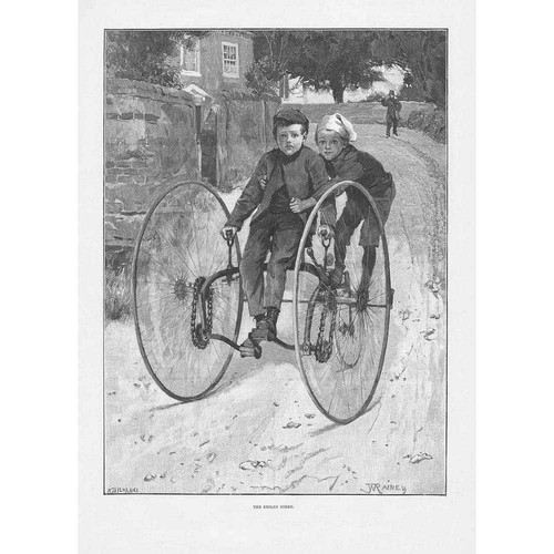 CYCLING The Stolen Steed - Antique Print 1891