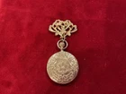 VINTAGE NOS NAPIER SIGNED GOLDTONE POCKET WATCH BROOCH PINS WATCH FOB EXCELLENT!