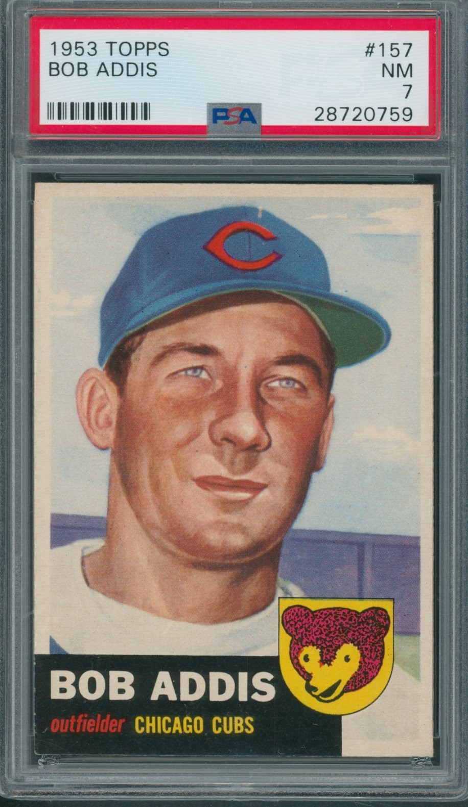 1953 Topps #157 Bob Addis PSA NM 7 *0759