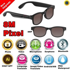 AI Smart Glasses with Camera Bluetooth Open-Ear Audio and translate