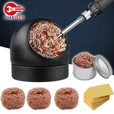 Soldering Iron Solder Tip Cleaner with Copper Wire Ball & Metal Base Holder