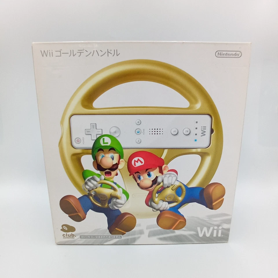 Club Nintendo Mario Kart Wii Gold Golden Handle Wheel from Japanese In Box - Image 2 of 4