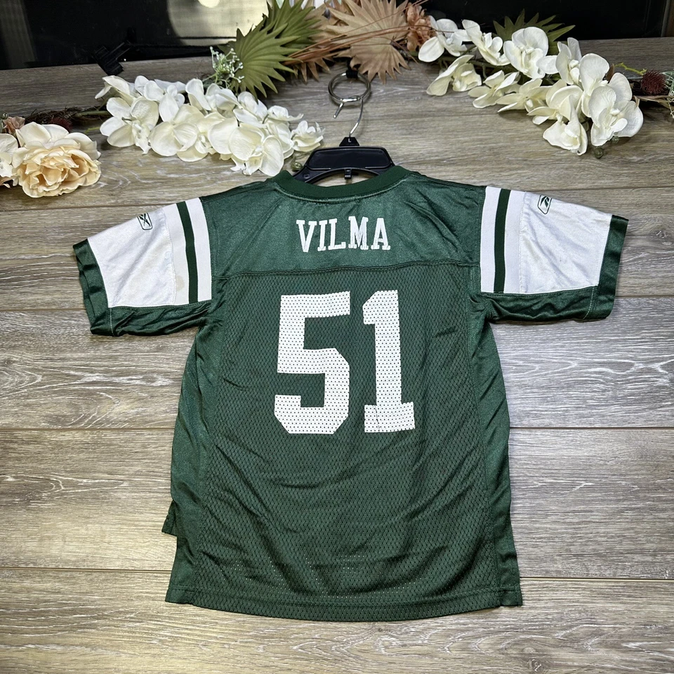 Camiseta New York Jets Jóvenes Niños Talla Mediana (5-6) De Colección Verde 51 Vilma Pro NFL Foto 2 de 4