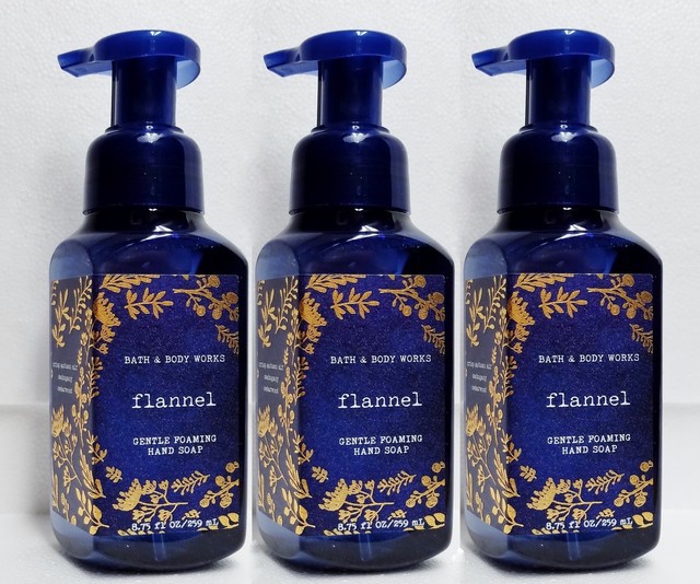 3 Bath Body Works Flannel Gentle Foaming Hand Soap Crisp Air Mahogany Cedarwood