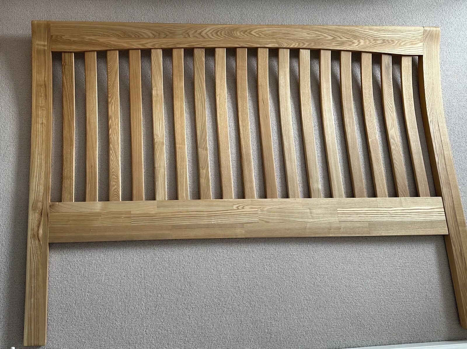 Modern Oak 5ft King Size Bed Frame, Sprung Slats on Metal Frame, Sleigh