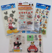Lot of 5 Disney Scrapbook Sticker  Embellishment Sets - Mickey Mouse  Friends