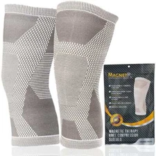 MagnetRX Magnetic Therapy Knee Compression Sleeves (Pair) Support Sport Joint