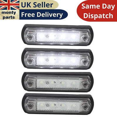4 STÜCK 12V 24V 4 SMD LED WEISSE SEITENMARKIERUNGSLEUCHTEN FÜR IVECO SCANIA DAF MAN VOLVO