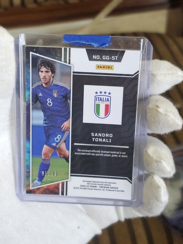 SANDRO TONALI 2022 Obsidian RED ELECTRIC ETCH Galaxy Gear Jersey SSP /25 Italy - Picture 4 of 5