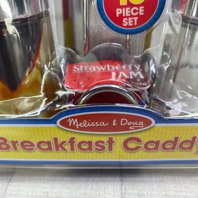 Melissa And Doug BREAKFAST CADDY SET Play House 10 Pcs Food Diner