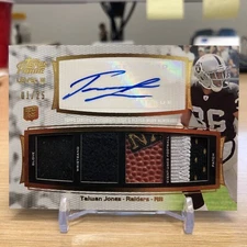 2011 TOPPS Prime Taiwan Jones RC Auto Jersey, Football, Glove & Wristband /25