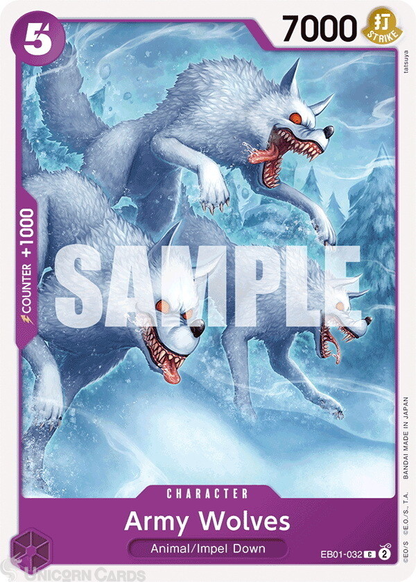 EB01-032 Army Wolves : Common One Piece English TCG Card : EB01: Extra Booster -